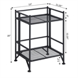 Pemberly Row 2 Tier Folding Metal Shelf - Black