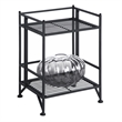 Pemberly Row 2 Tier Folding Metal Shelf - Black