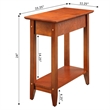 Pemberly Row Wood Frame Flip Top End Table in Cherry Wood Finish