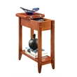 Pemberly Row Wood Frame Flip Top End Table in Cherry Wood Finish