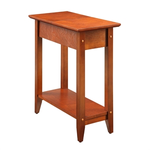 Pemberly Row Wood Frame Flip Top End Table in Cherry Wood Finish