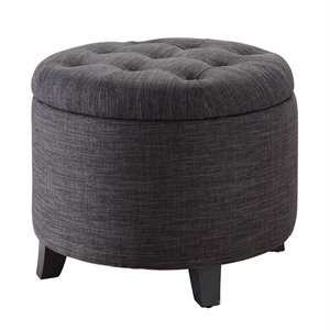 Pemberly Row Round Ottoman in Gray