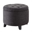 Pemberly Row Round Ottoman in Gray