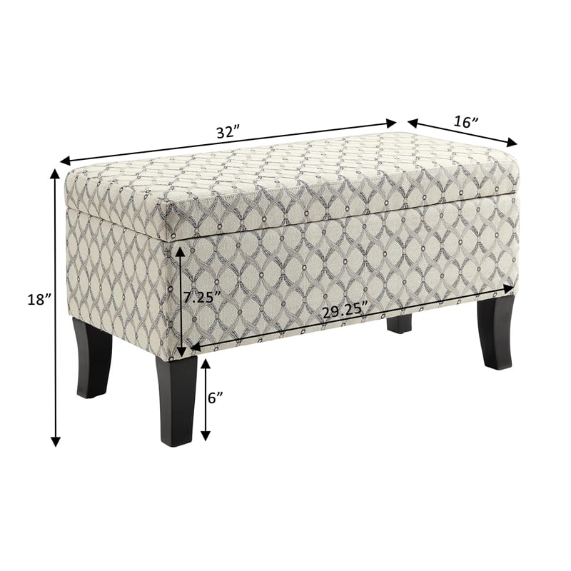 Pemberly Row Storage Ottoman in Ribbon
