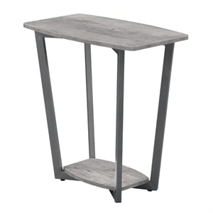 Pemberly Row Modern Wood End Table with Metal Frame in Gray/Black