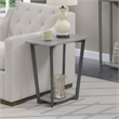 Pemberly Row Modern Wood End Table with Metal Frame in Gray/Black