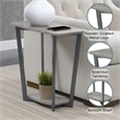 Pemberly Row Modern Wood End Table with Metal Frame in Gray/Black