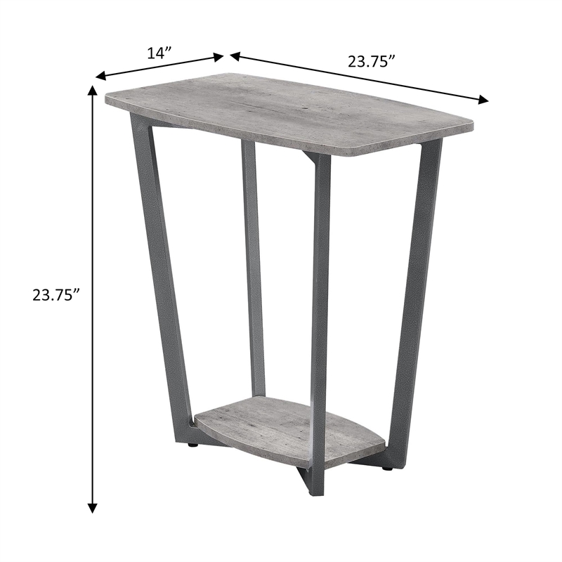 Pemberly Row Modern Wood End Table with Metal Frame in Gray/Black