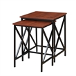 Pemberly Row 2 Piece Nesting End Table Set in Cherry