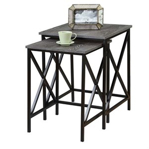 Pemberly Row 2 Piece Nesting End Table Set in Gray