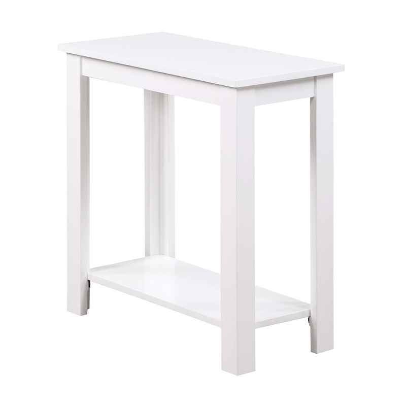 Pemberly Row 1 Shelf Traditional Wood Chairside End Table in White