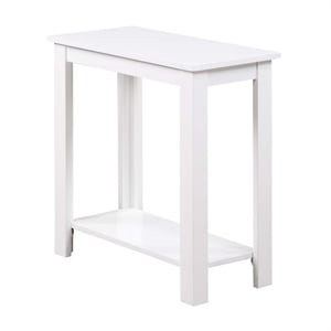 Pemberly Row 1 Shelf Traditional Wood Chairside End Table in White