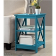 Pemberly Row Transitional Wood End Table with Middle and Bottom Shelf in Blue