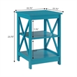 Pemberly Row Transitional Wood End Table with Middle and Bottom Shelf in Blue