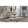Pemberly Row Traditional Wood End Table with Middle and Bottom Shelf in White