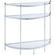 Pemberly Row Glass Console Table in Chrome