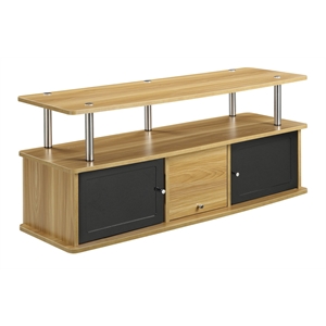 Pemberly Row 47&quot TV Stand with 3 Cabinets in Light Oak