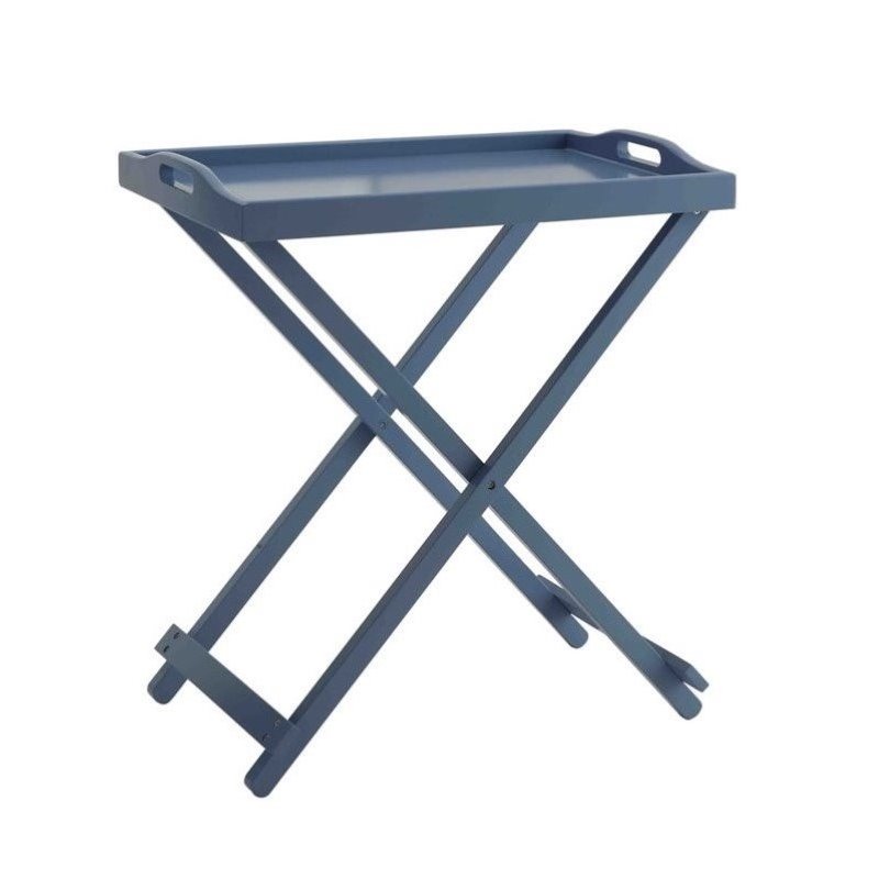 Pemberly Row Folding Tray Table in Blue