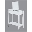 Pemberly Row Transitional Wood Flip Top End Table with Bottom Shelf in White