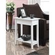 Pemberly Row Transitional Wood Flip Top End Table with Bottom Shelf in White