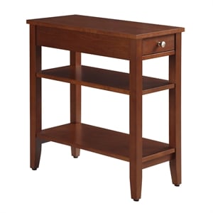 Pemberly Row 3-Tier and 1-Drawer Transitional Wood End Table in Cherry