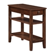 Pemberly Row 3-Tier and 1-Drawer Transitional Wood End Table in Espresso