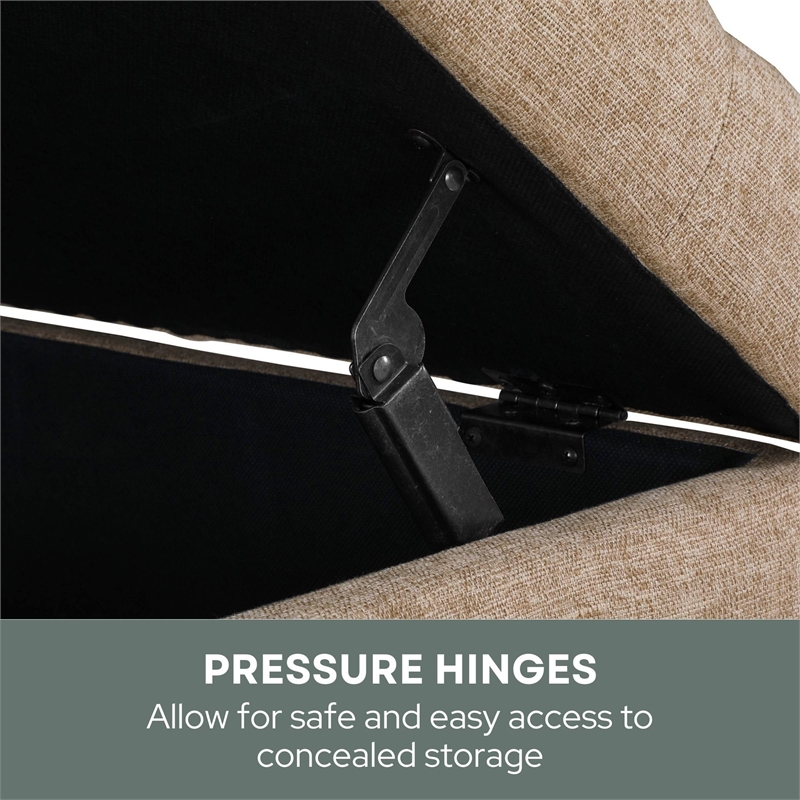 Pemberly Row Storage Ottoman in Tan