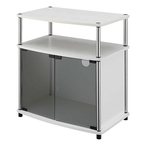 Pemberly Row Contemporary Wood TV Stand for TVs up to 25&quot in White