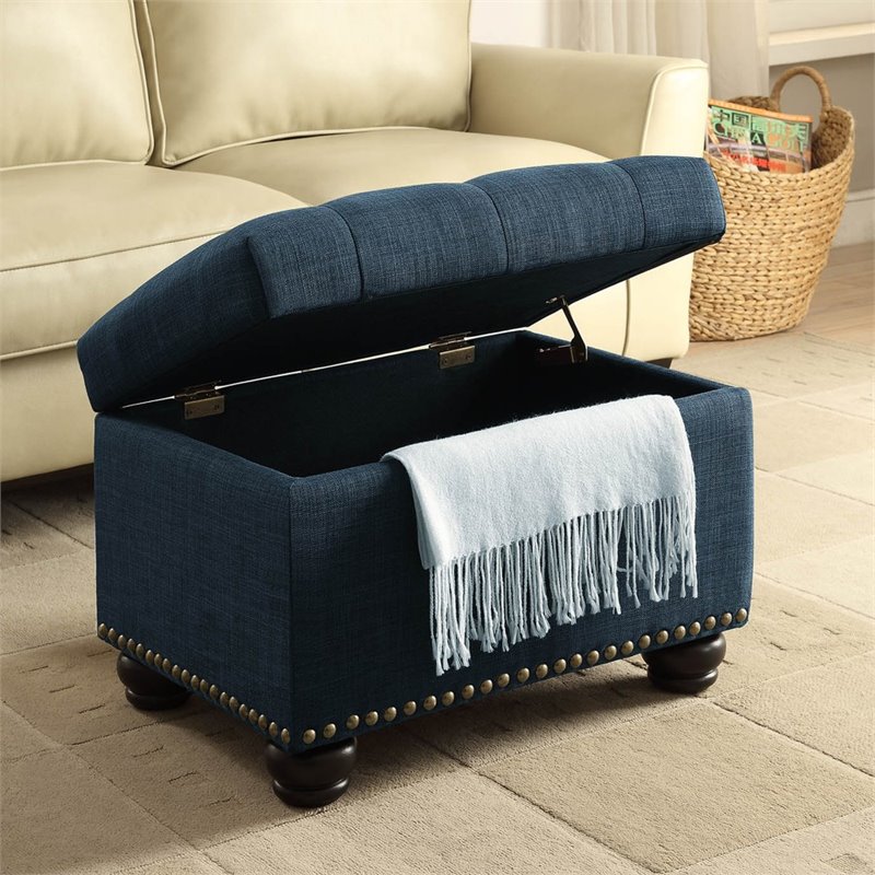 Pemberly Row Storage Ottoman in Blue