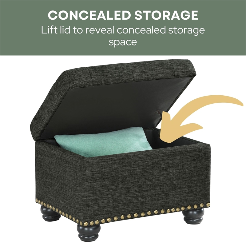 Pemberly Row Storage Ottoman in Gray