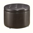 Pemberly Row Round Ottoman in Espresso