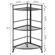 Pemberly Row Corner Plant Stand in Black Metal