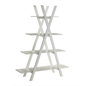 Pemberly Row 4 Shelf Bookcase in White
