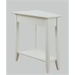 Pemberly Row Modern Wood Wedge End Table with Bottom Shelf in White