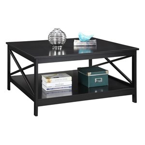 Pemberly Row 36&quot Square Coffee Table in Black