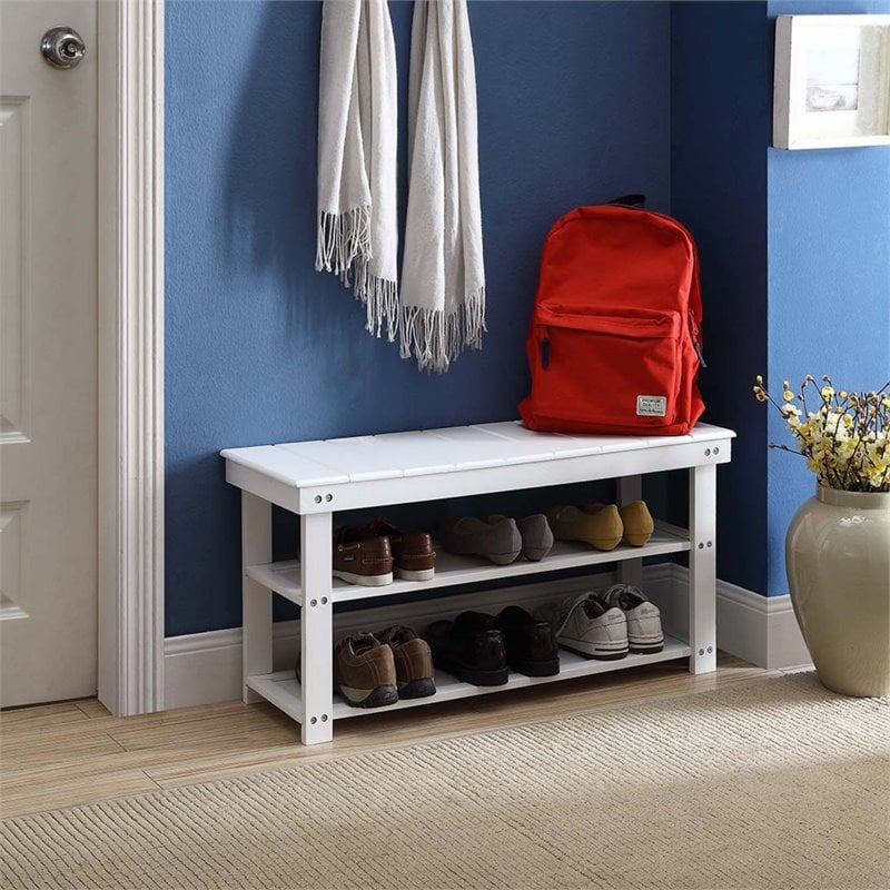 Pemberly Row Entryway Bench in White