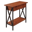 Pemberly Row Transitional Wood Electric Flip Top Table in Cherry