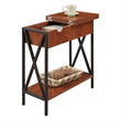 Pemberly Row Transitional Wood Electric Flip Top Table in Cherry