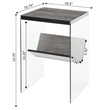 Pemberly Row Transitional Glass/Wood End Table in Weathered Gray