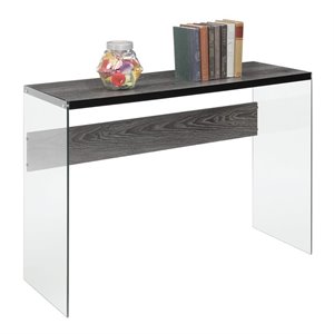 pemberly row console table in weathered gray