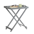 Pemberly Row Folding Tray Table in Gray