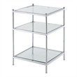 Pemberly Row Modern Glass and Metal End Table in Clear/Chrome