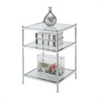 Pemberly Row Modern Glass and Metal End Table in Clear/Chrome