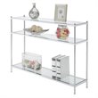 Pemberly Row Modern 3-Tier Console Table in Clear Glass and Chrome