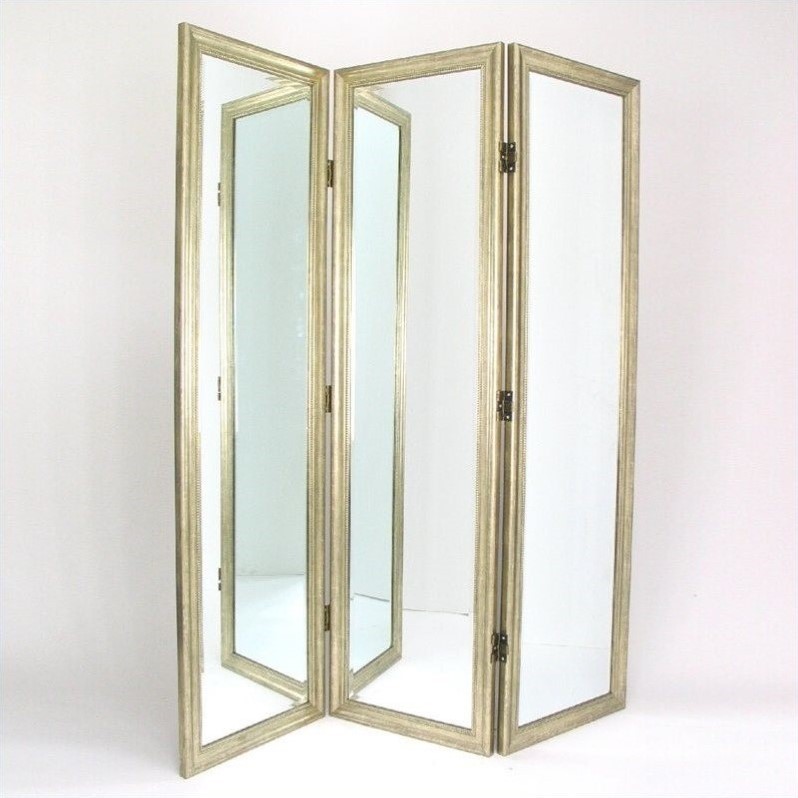 Pemberly Row Mirror With Frame Dressing Room Divider In Silver