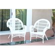 Pemberly Row Wicker Chair in White (Set of 2)