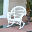 Pemberly Row Rocker Wicker Chair in White