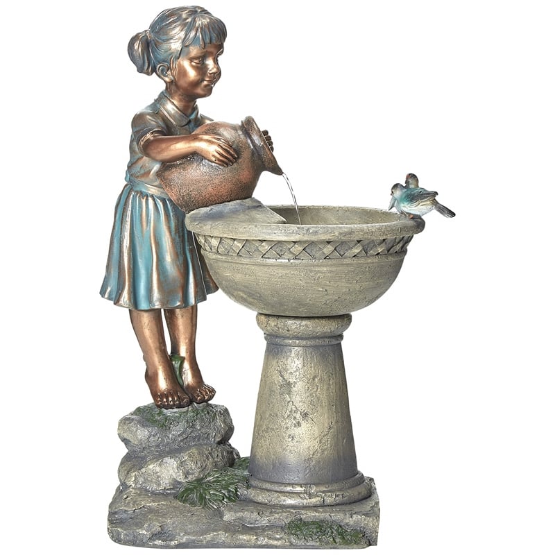 Pemberly Row Bird Bath Outdoor Water Fountain