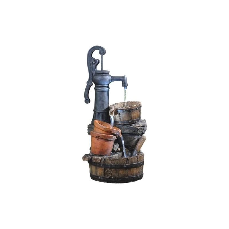 Pemberly Row Classic Water Pump Fountain with Led Light