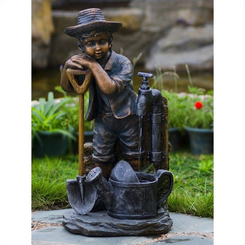 Pemberly Row Boy with Bib Tap Water Fountain